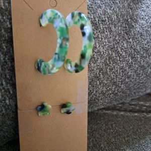 Handcrafted Acrylic post back Earring set